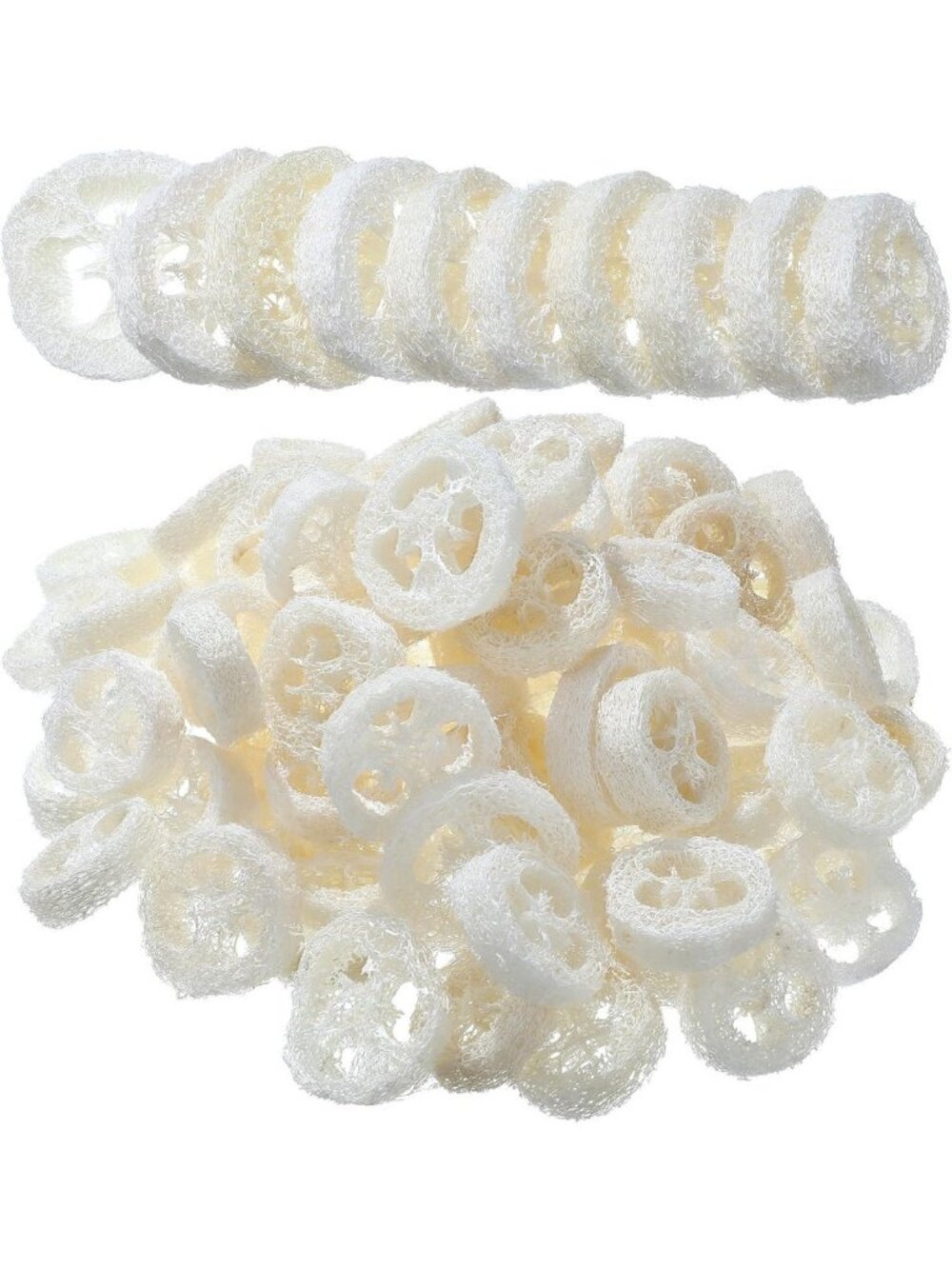 120 Pcs Natural Loofah Slices for Soap Making & DIY Crafts - Eco-Friendly Sponge